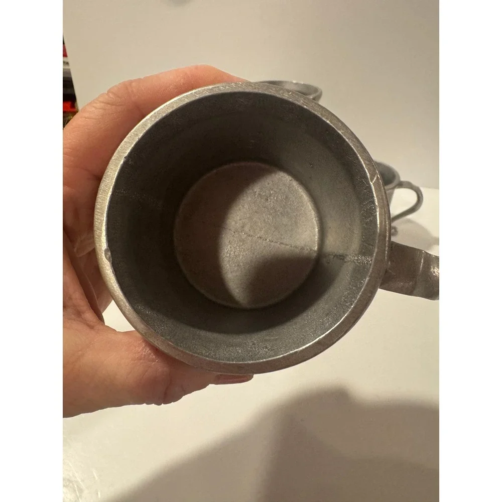 Vintage Pewter Mini Tankard Mugs‎ Set of 3 USA Metal Shot Cups Barware